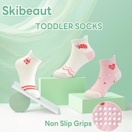 SkiBeaut Toddler Non-Slip Ankle Socks - Adorable Grips for Kids