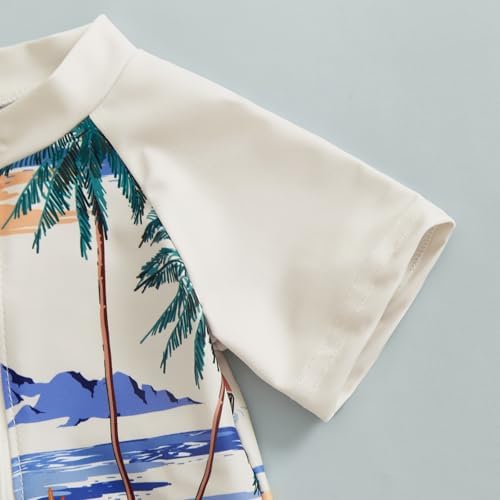Toddler Boy 3-Piece Swimsuit Set Rash Guard with Sun Hat