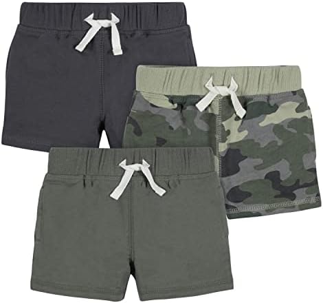 Gerber 3-Pack Knit Shorts for Toddler Boys Elastic Play Style