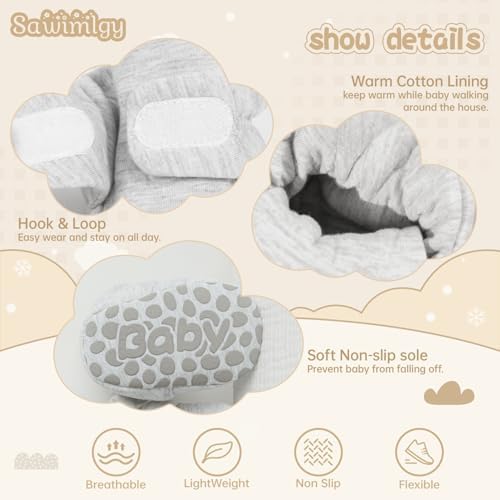 Sawimlgy Safe Soft Baby Booties for Little Ones Non-Skid ANTI-SIPpers