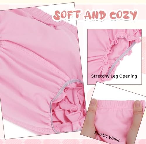 Durio Baby Bloomers for Toddler Girls - Soft Ruffle Diaper Cover Set