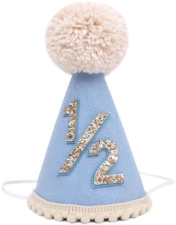 Six Months Half Birthday Cone Hat for Babies