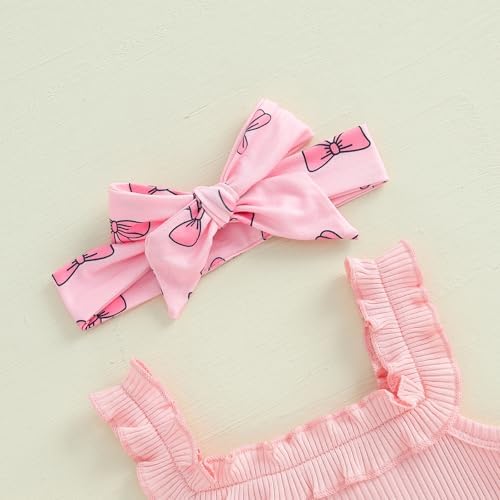 Brvxia Baby Girl Romper Shorts Set Summer Bow Print 0-18 Months