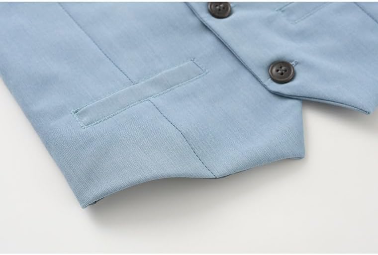 Baby Boys 4 Piece Gentleman Set with White Shirt Bowtie Vest and Pant
