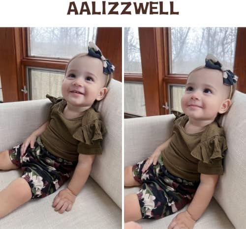 Aalizzwell Baby Girls Ribbed Bodysuit Bloomers for Summer