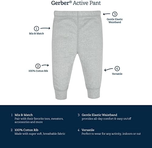 Gerber Baby Girls Multi-Pack Active Pants Set