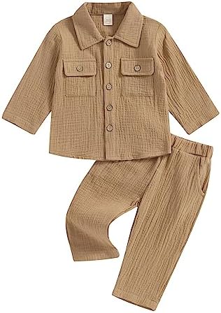 Cotton Linen Toddler Boys Girls Clothes