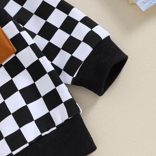 Adorable Toddler Clothing Set Checkered Overalls for Winter Fall
