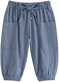 Toddler Boys Cotton Linen Joggers