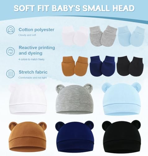 Soft Stretchy No-Scratch Baby Mittens for Newborns Made in USA