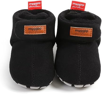 E-FAK Newborn Baby Cozy Fleece Booties with Grippers for Winter