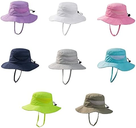 Adjustable wide-brim mesh sun hat UPF 50 for kids