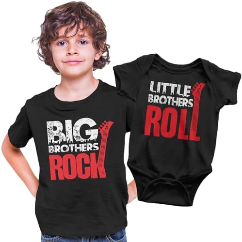 Matching Sibling Outfits Big Brother Little Brother Shirts Rock and Roll Siblings Set