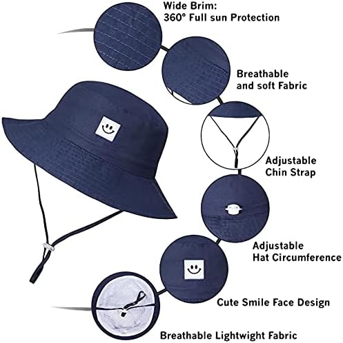 55cube Toddler Sun Hat Beach Bucket Hat for Girls Boys