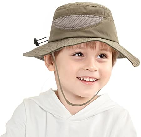 Adjustable wide-brim mesh sun hat UPF 50 for kids