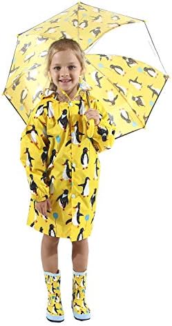 HTER Kids Cartoon Rain Poncho for Toddler Lightweight Durable Together rain Protection