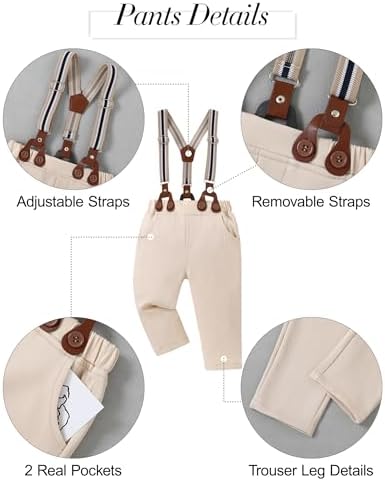 YALLET Baby Boy Tuxedo Suit for Gentlemen