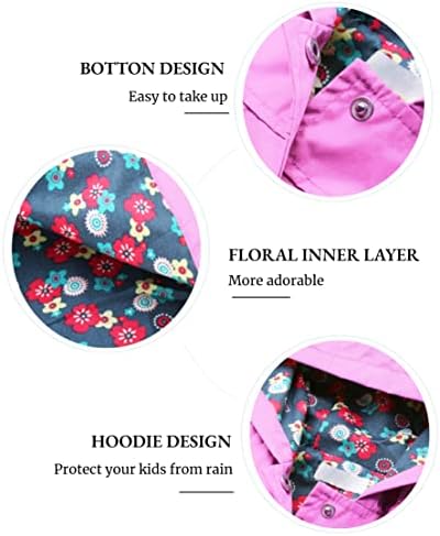 Arshiner Girl Baby Waterproof Hooded Raincoat Jacket for All Seasons