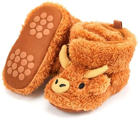 ShinyMatch Highland Cow Booties for Newborn