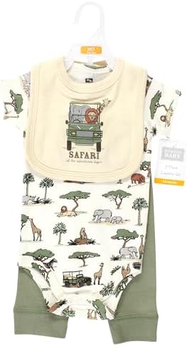 Ultimate baby essential - Hudson Baby Unisex Cotton Bodysuit Pant and Bib Set