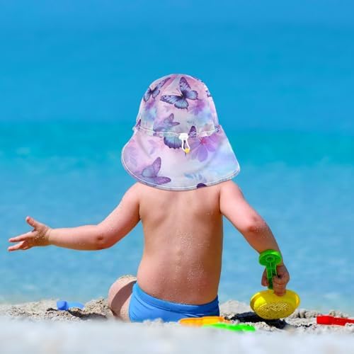 J JOYSAY Baby Toddler Purple Spider sun hat UPF 50