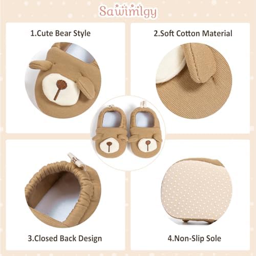 Sawimlgy Soft Non-Skid Baby Slipper for Infants