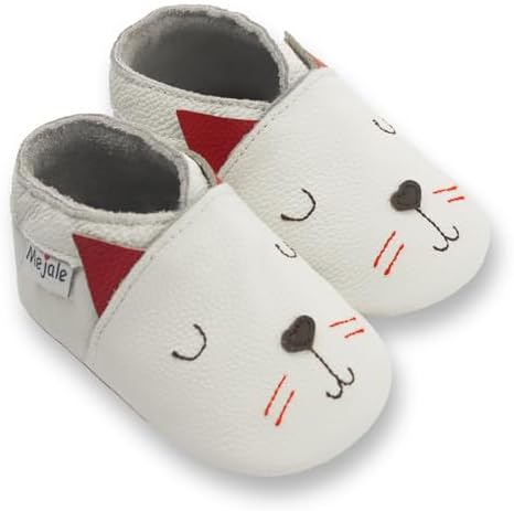 Mejale Baby Moccasins - Soft Leather Slip-On Walkers with Butterfly Design