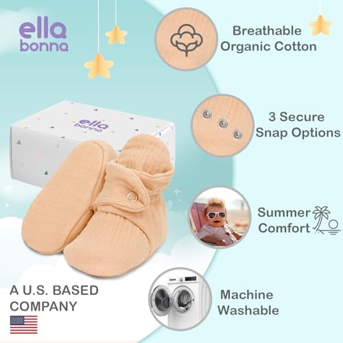 Ella Bonna Organic Cotton Baby Booties for Newborn to Toddler