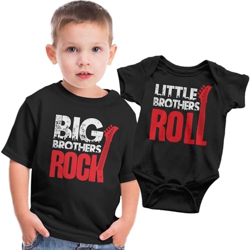 Matching Sibling Outfits Big Brother Little Brother Shirts Rock and Roll Siblings Set