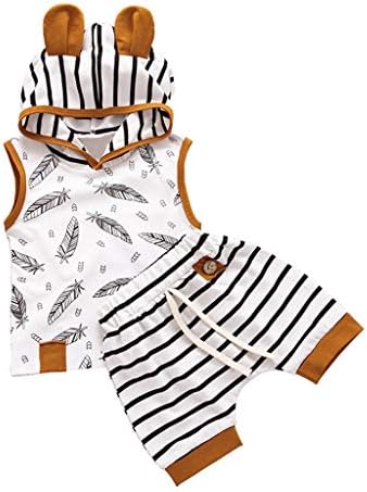 Boys Girls Summer Hedgehog Vest Striped Pants Set