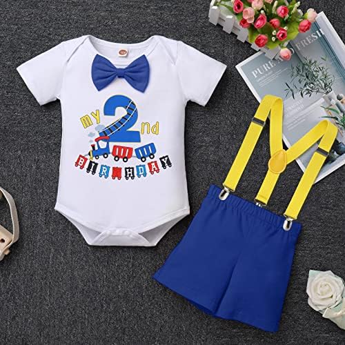 IBTOM CASTLE 1st Birthday Outfit - Jungle Woodland Animal Romper Bloomers Suspenders 3PCS