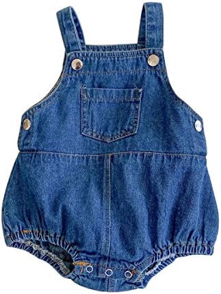 HOOLCHEAN Baby Denim Bodysuit With Straps