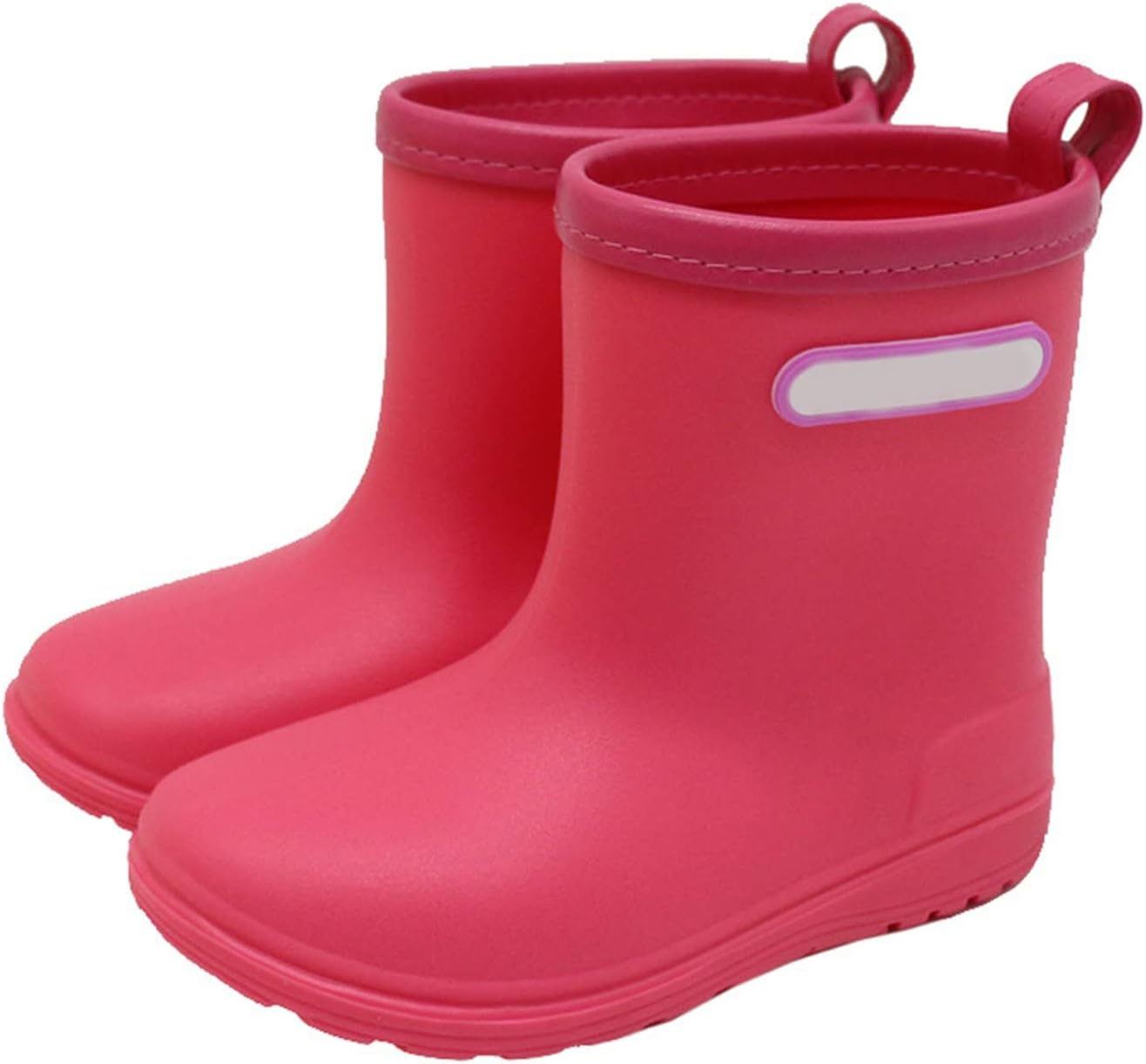 Toddler Rain Boots with Easy On Handles - Non-Slip Lightweight