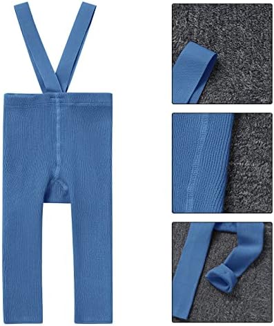 IDOPIP Infant Ribbed Leggings with Suspender Pants for Girl Boy 6-18M