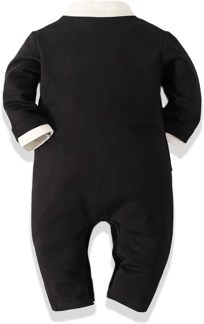Baby Boys Tie-Striped Romper - Gentleman One-Piece Outfit