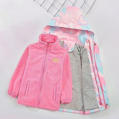 2Pcs Girls Ski Jacket Waterproof Coat Warm Fleece Winter Windproof Hoodie