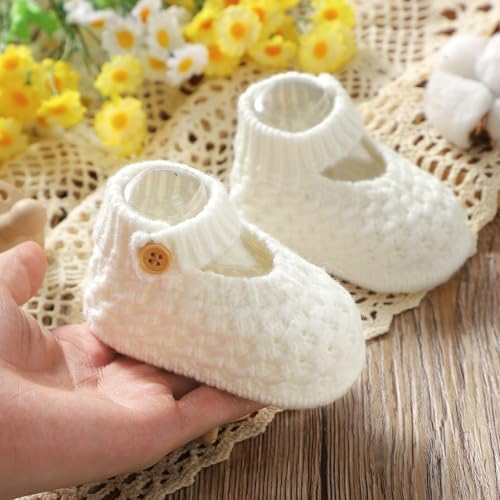 Opewod Baby Booties Soft Warm Hand Knit Socks Shoes for Newborn