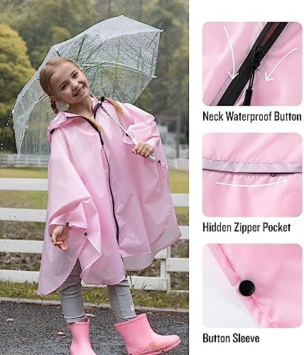 SaphiRose Lightweight Kids Rain Poncho