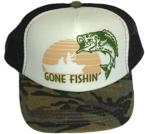 THATSRAD Toddler Kids Gone Fishin Fishing Mesh Trucker Hat Cap Camouflage Camo