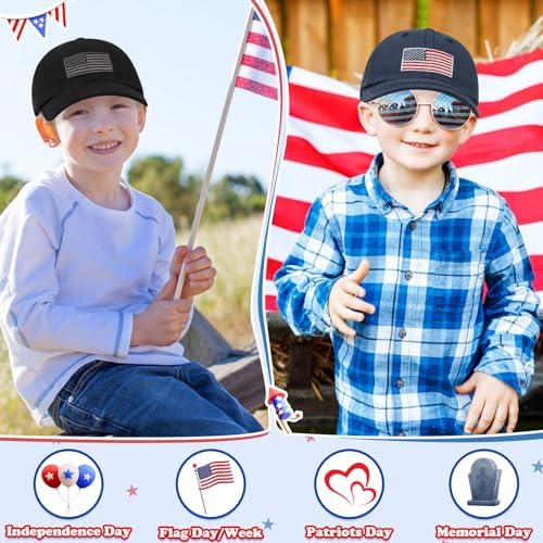Sarfel Toddler Baseball Cap - USA Flag Design Sun Protection Soft Comfortable