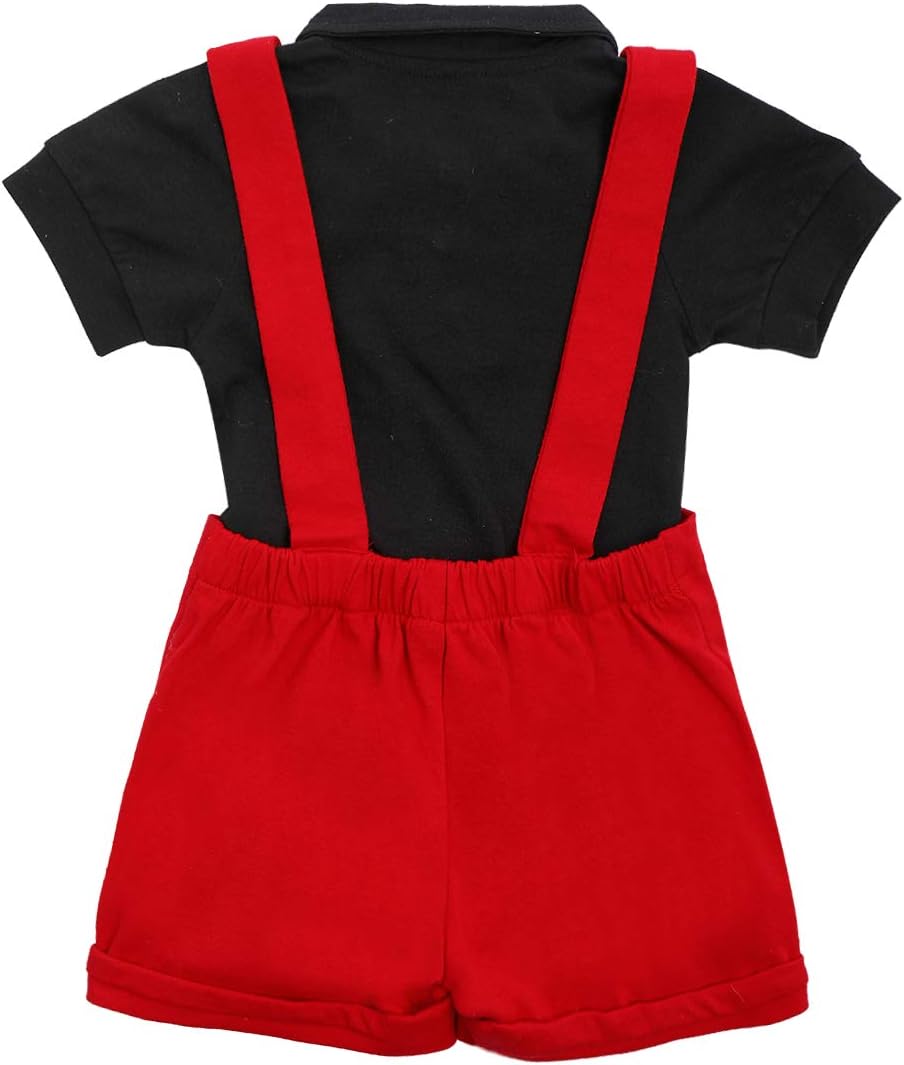 IBTOM CASTLE First Birthday Cake Smash Bowtie Romper for Baby Boys Tuxedo