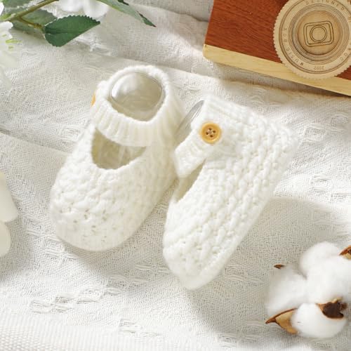 Opewod Baby Booties Soft Warm Hand Knit Socks Shoes for Newborn