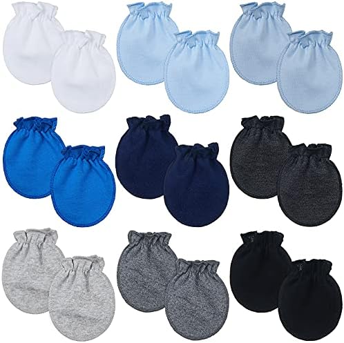 9 Pairs Newborn Baby Mittens 0-6 Months Soft No Scratch Gloves