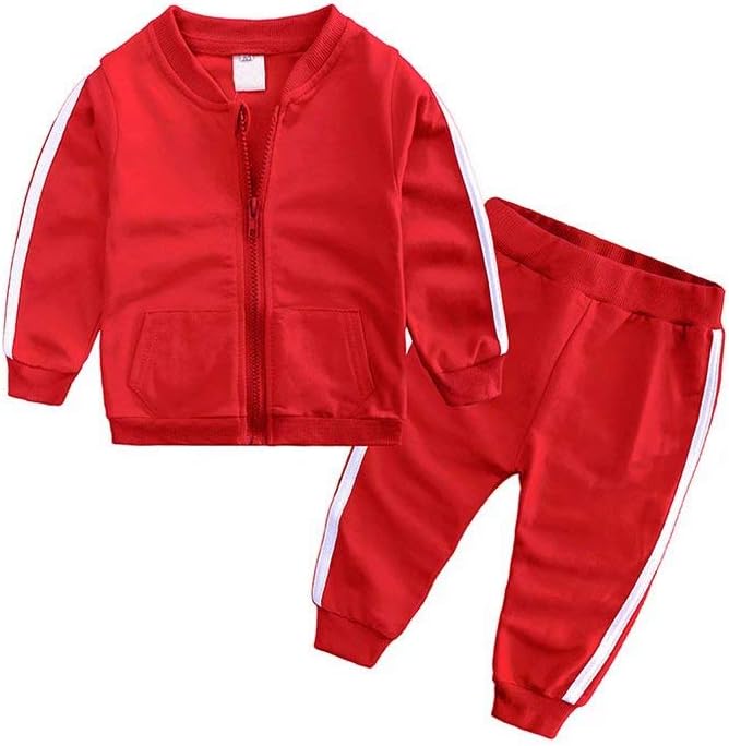Baby Boy Girl Hoodie Tracksuit Zipper Jacket Set