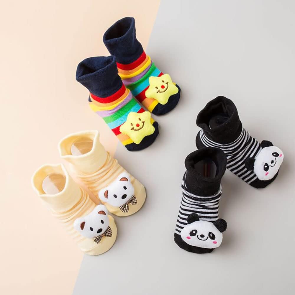 6-Piece Baby 3D Cartoon Anti-Skid Booties
