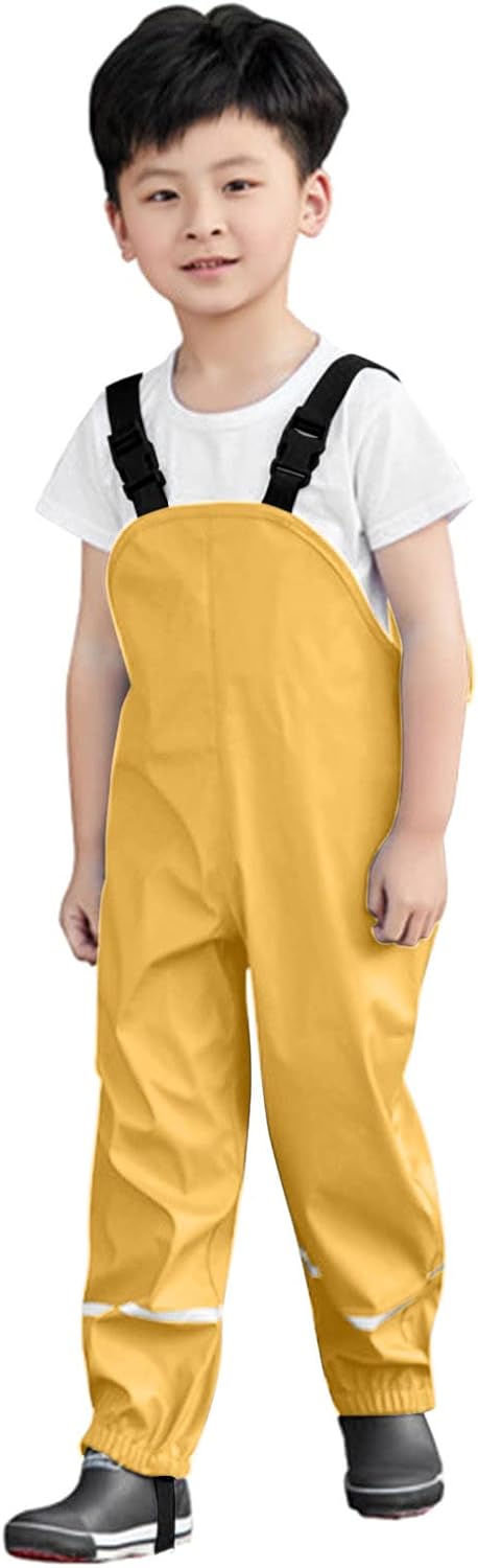 Kids Toddler Waterproof Rain Pants with Hood 8-9 Years