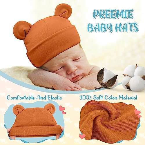 Toulite Bear Ears Preemie Hats - Soft Warm 6-Piece Set