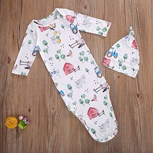 CIYCUIT Knotted Baby Gown Outfit for Newborn