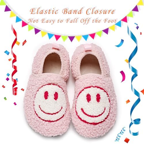 Soofylia Cute Kids Smiley Face Slippers