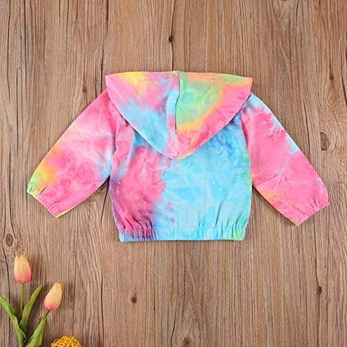 Lefyira - Rainbow Tie-Dye Long Sleeve Windbreaker Jacket for Babies